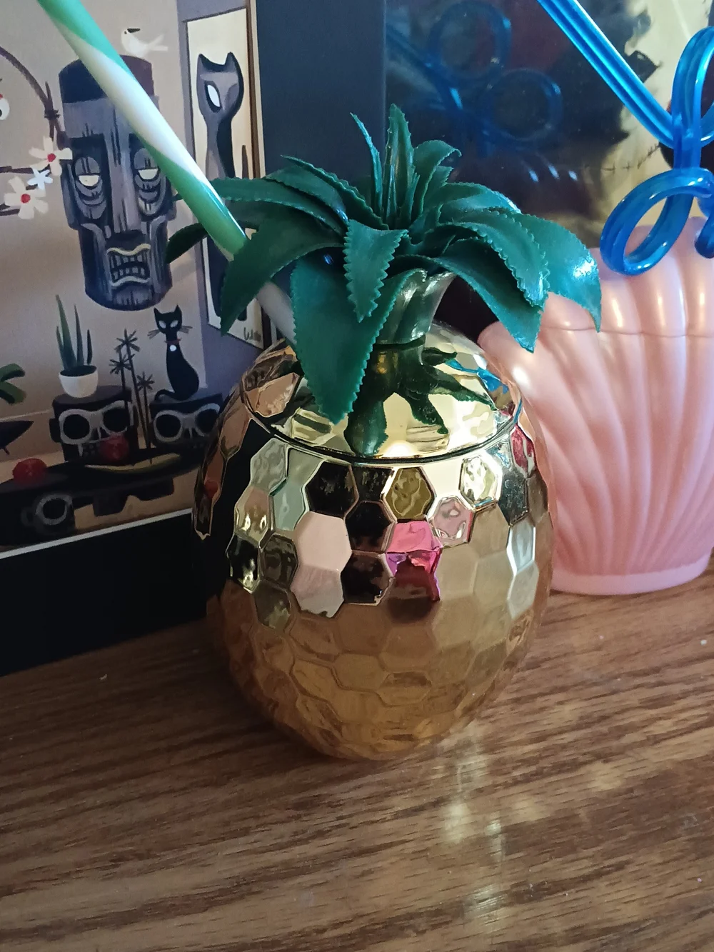 Party Pineapple, Heart Metallic, Seashell Drink Tumbler Set - Pink, Gold, Green